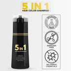 5 IN 1 HAIR COLOR SHAMPOO WITH KERATIN, OLIVE OIL & VITAMIN E