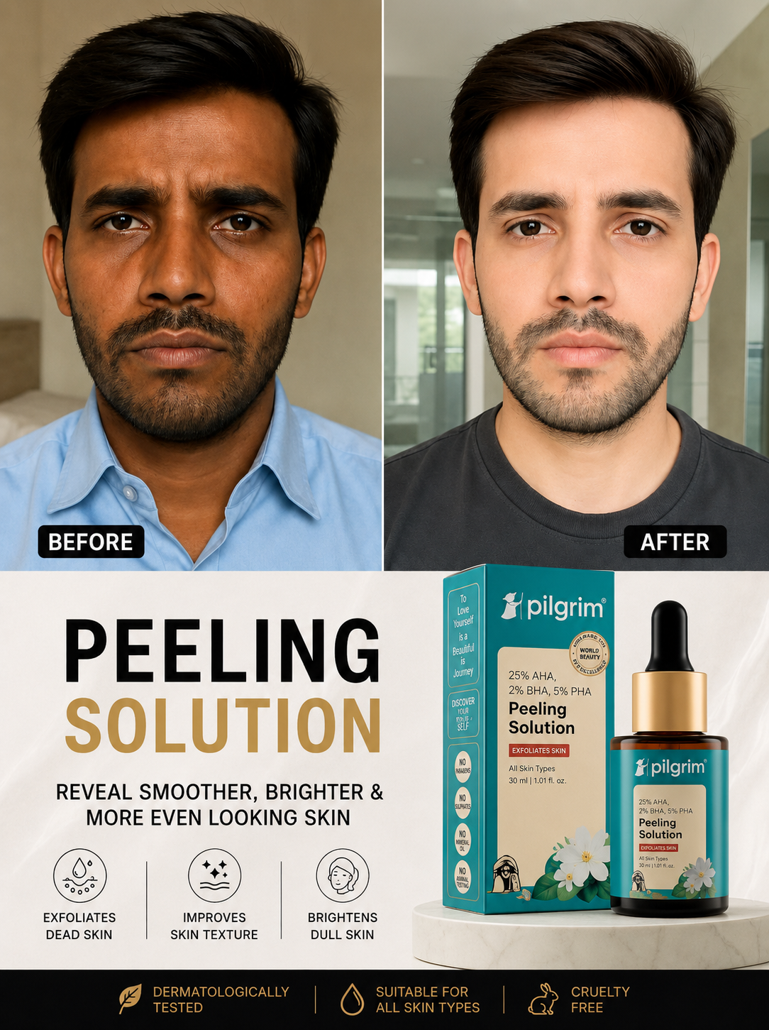 25% AHA, 2% BHA, 5% PHA Peeling Solution